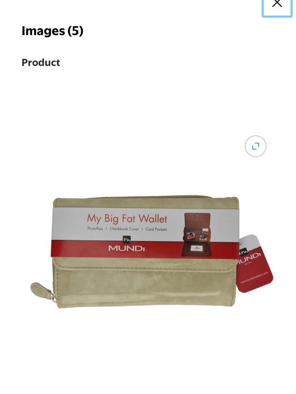 mundi Cream Zip Wristlet Wallet with Front Pocket - Picture 6 of 7